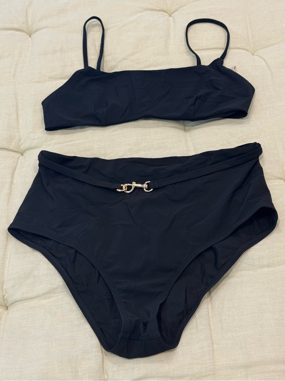 Women’s Black High-Waist Bikini Set - Elegant Two-Piece Swimwear TORY BURCH